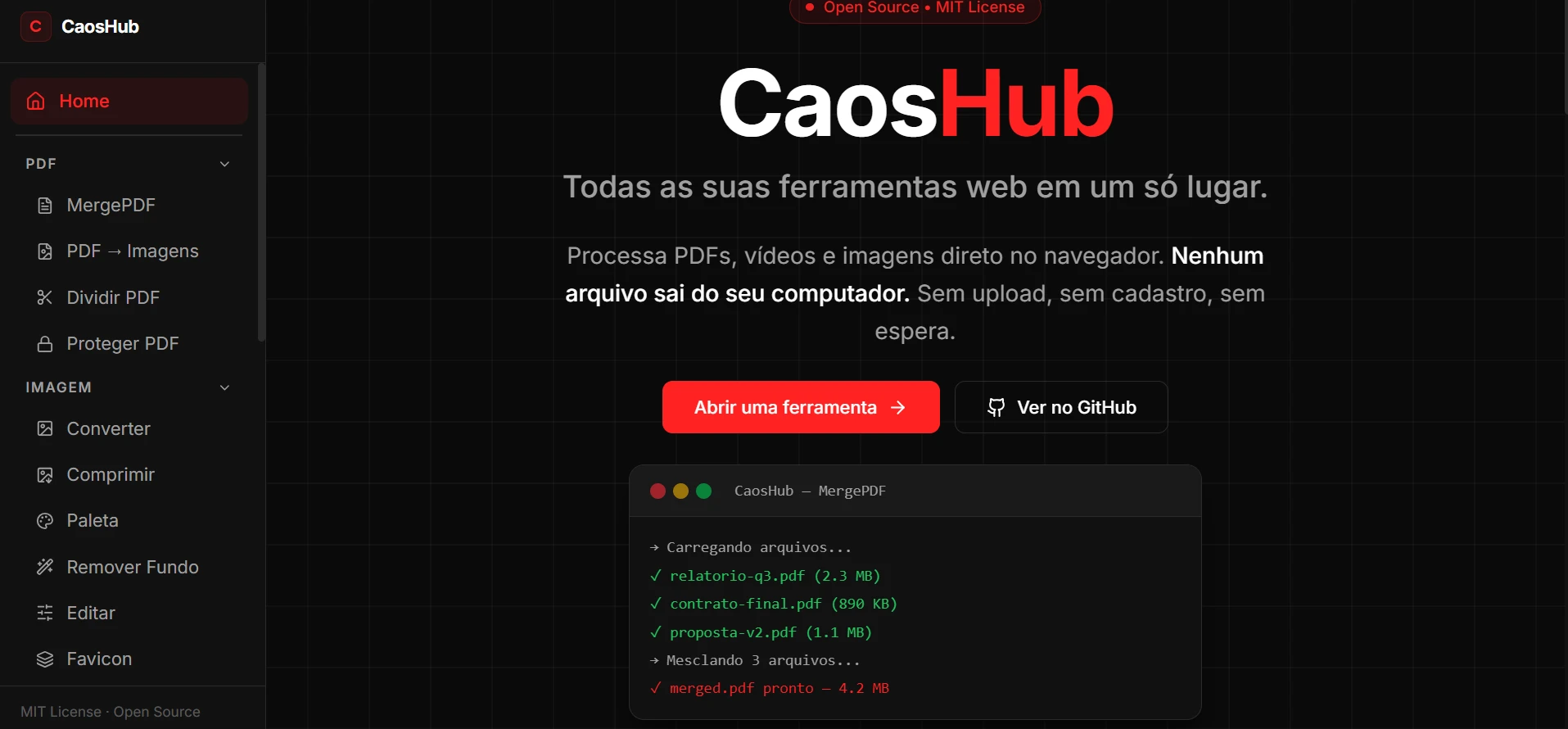Tela do CaosHub