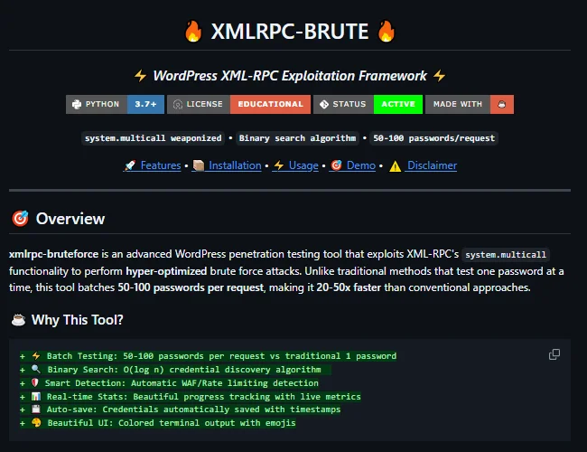 Projeto XMLRPC Bruteforce